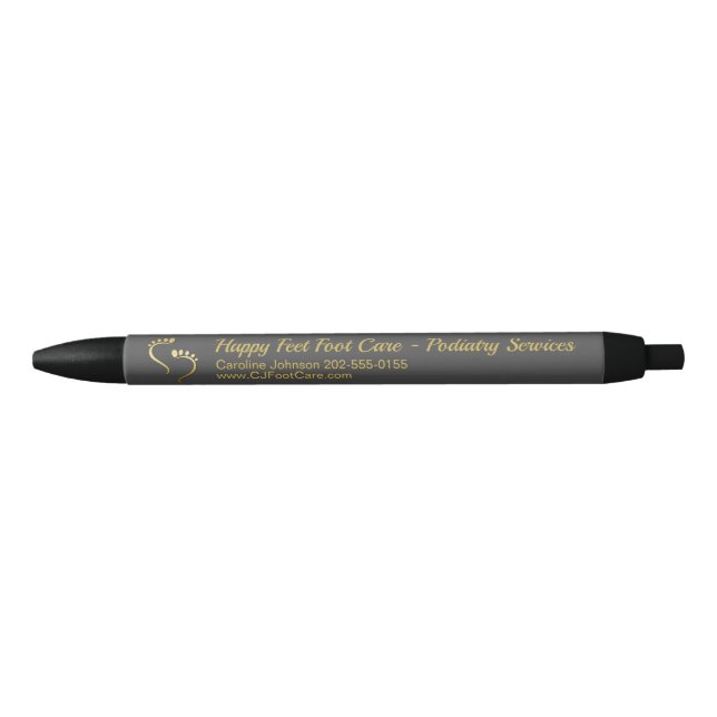 Bolígrafo De Tinta Negra Promoción de la pedicura podiatrista chiropodista (Anverso)