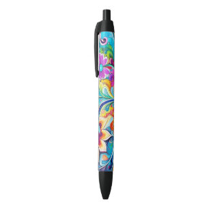 Bolígrafo De Tinta Negra Psicodélico Retro Hípster 70s 60s