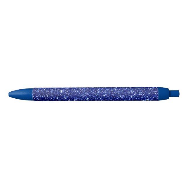 Bolígrafo De Tinta Negra Purpurina azul oscuro de medianoche (Anverso)