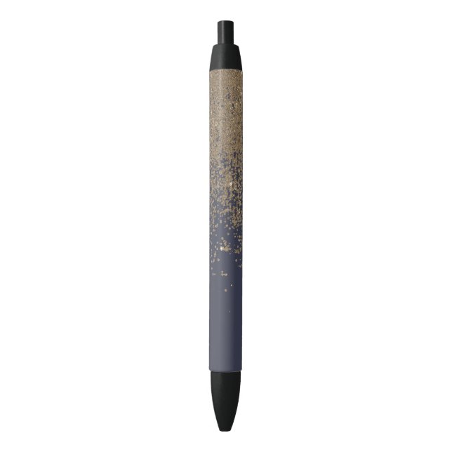 Bolígrafo De Tinta Negra Purpurina brillante Ombre del oro de los azules (Frente vertical)