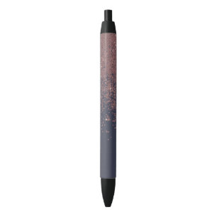 Bolígrafo De Tinta Negra Purpurina color de rosa atractivo Ombre de los