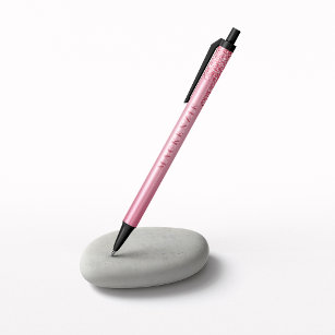 Bolígrafo De Tinta Negra Purpurina de moda Rubor de goteo de espuma rosa