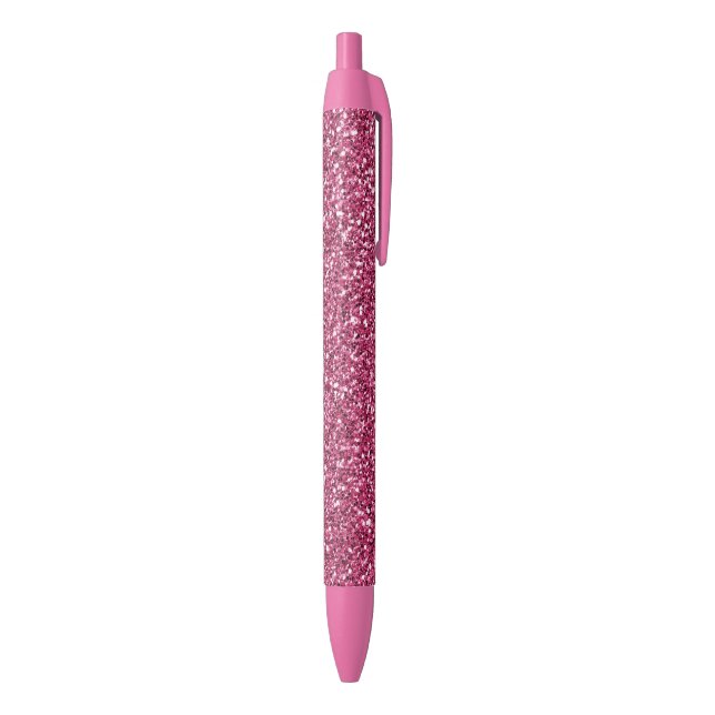 Bolígrafo De Tinta Negra Purpurina Girly Pink                (Parte inferior (Vertical))