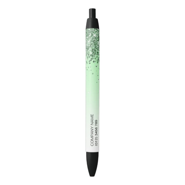Bolígrafo De Tinta Negra Purpurina Green (Frente vertical)