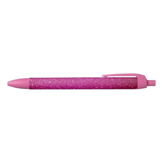 Bolígrafo De Tinta Negra Purpurina magenta rosa personalizado (Parte superior)