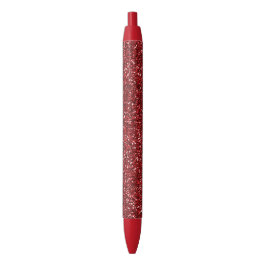 Bolígrafo De Tinta Negra Purpurina Rojo Glitz