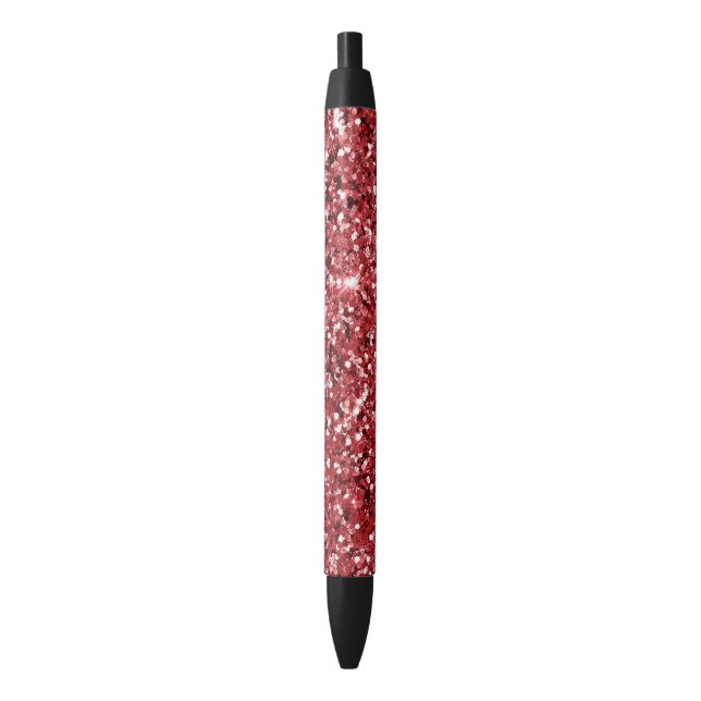 Bolígrafo De Tinta Negra Purpurina Rojo Sparkle (Frente vertical)