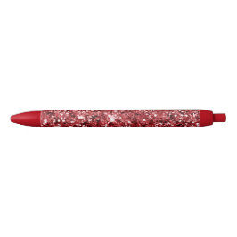 Bolígrafo De Tinta Negra Purpurina Rojo Sparkle