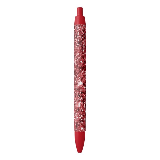 Bolígrafo De Tinta Negra Purpurina Rojo Sparkle (Frente vertical)