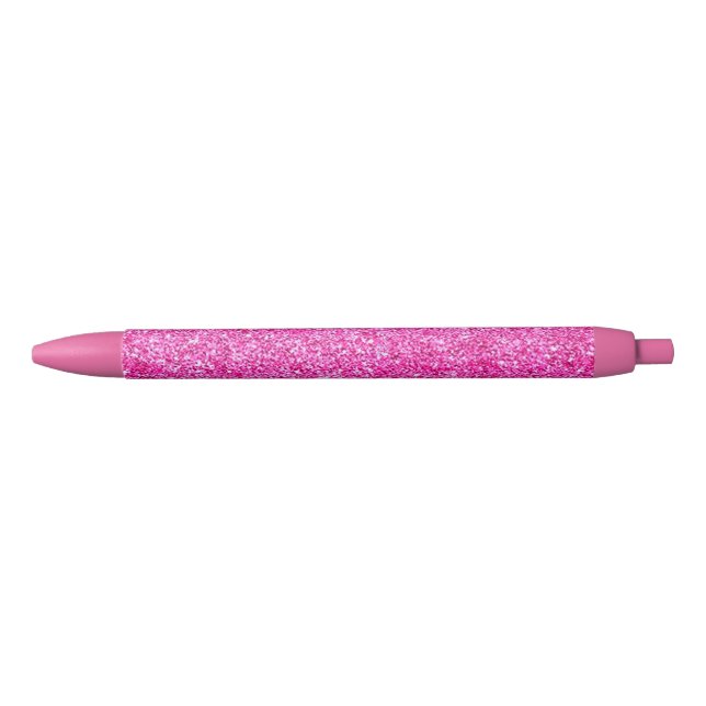 Bolígrafo De Tinta Negra Purpurina Rosa Moderna y Hermosa Plantilla Chica d (Anverso)