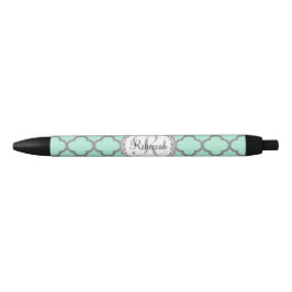 Bolígrafo De Tinta Negra Quatrefoil verde Bonito