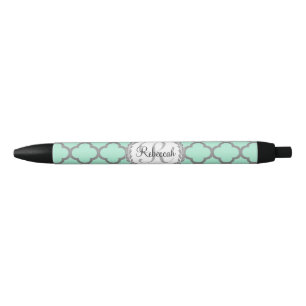 Bolígrafo De Tinta Negra Quatrefoil verde Bonito