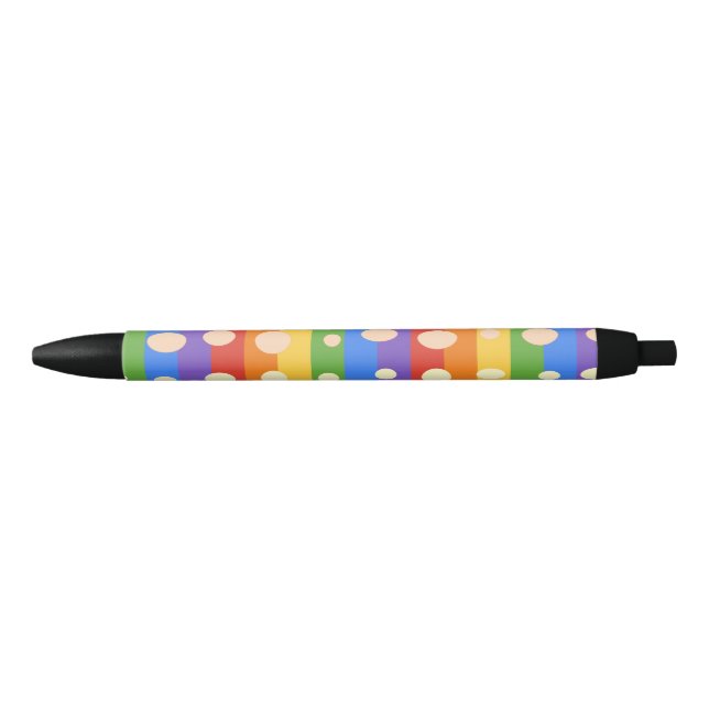 BOLÍGRAFO DE TINTA NEGRA RAINBOW DOT STRIPES (Anverso)