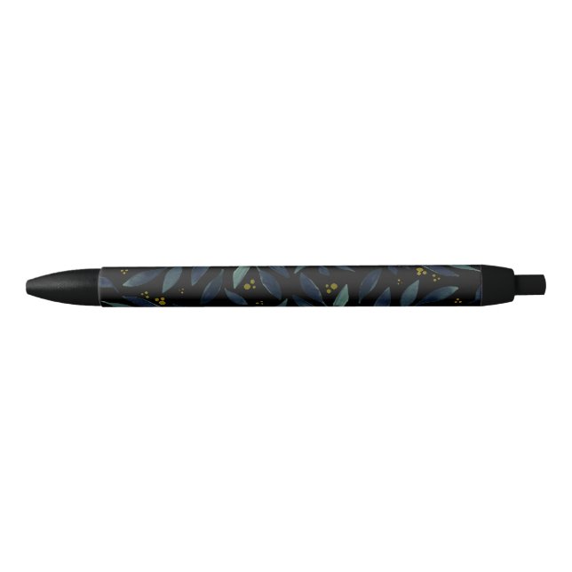 Bolígrafo De Tinta Negra Ramas acuáticas elegantes (Anverso)