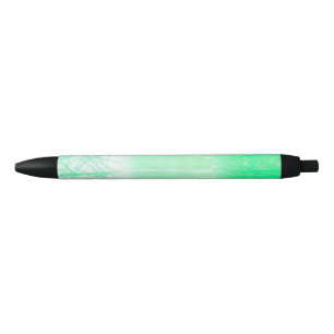 Bolígrafo De Tinta Negra Ramas Verdes Menta Niebla Helada