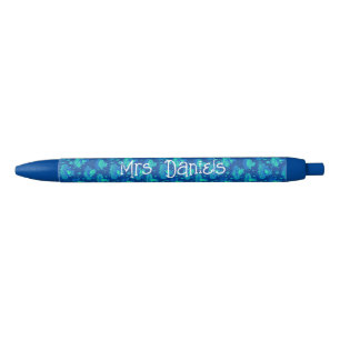 Bolígrafo De Tinta Negra Rana azul y verde personalizada