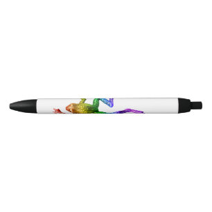 Bolígrafo De Tinta Negra rana de colores arcoíris de SlipperyJoe renderizad