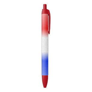 Bolígrafo De Tinta Negra Raya blanca y azul roja