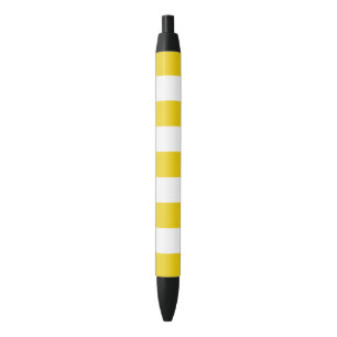 Bolígrafo De Tinta Negra Rayas amarillas, franjas blancas, patrón rayado