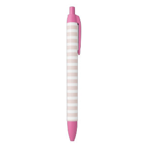 Bolígrafo De Tinta Negra Rayas Blancas Rosadas