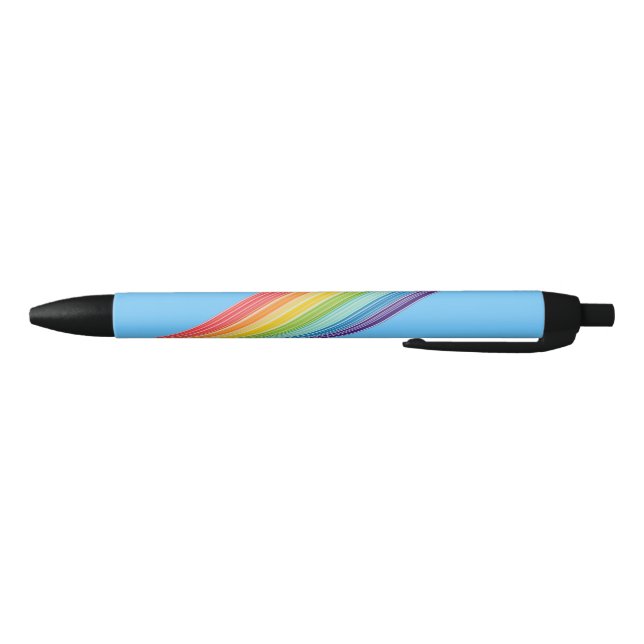 Bolígrafo De Tinta Negra Rayas de arco iris diagonales (Parte de abajo)