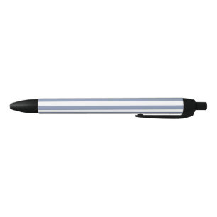 Bolígrafo De Tinta Negra Rayas de caramelo azul gris y blanco