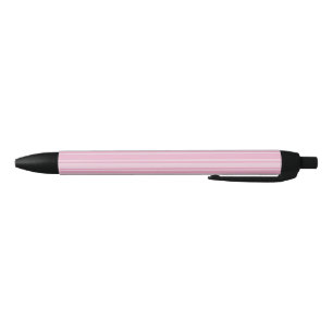 Bolígrafo De Tinta Negra Rayas de caramelo rosa pálido