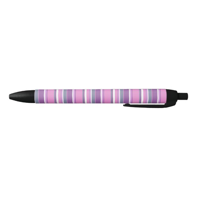 Bolígrafo De Tinta Negra Rayas de lilac (Parte de abajo)