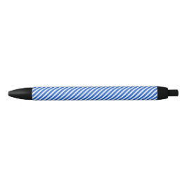 Bolígrafo De Tinta Negra Rayas diagonales azules y blancas