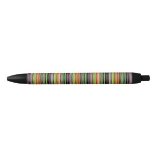 Bolígrafo De Tinta Negra Rayas negras lindas y coloridas