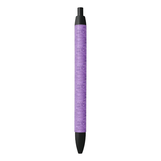 Bolígrafo De Tinta Negra Rayas Purpurinoso púrpura (Frente vertical)