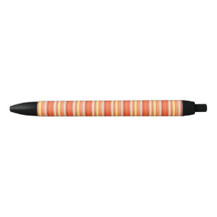 Bolígrafo De Tinta Negra Rayas rojas de naranja suave