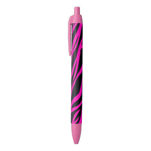 Bolígrafo De Tinta Negra Rayo de cebra rosa caliente