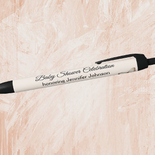 Bolígrafo De Tinta Negra Recuerdos de baby shower de género neutro boho con