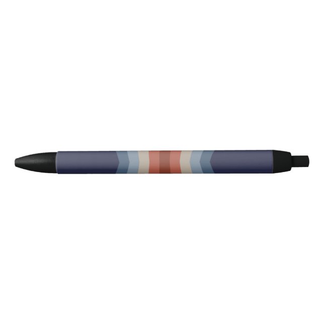 Bolígrafo De Tinta Negra Reflejo arcoiris en estilo retro (Anverso)