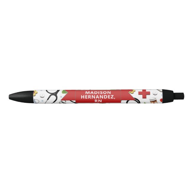 Bolígrafo De Tinta Negra Regalo de enfermería personalizado (Anverso)
