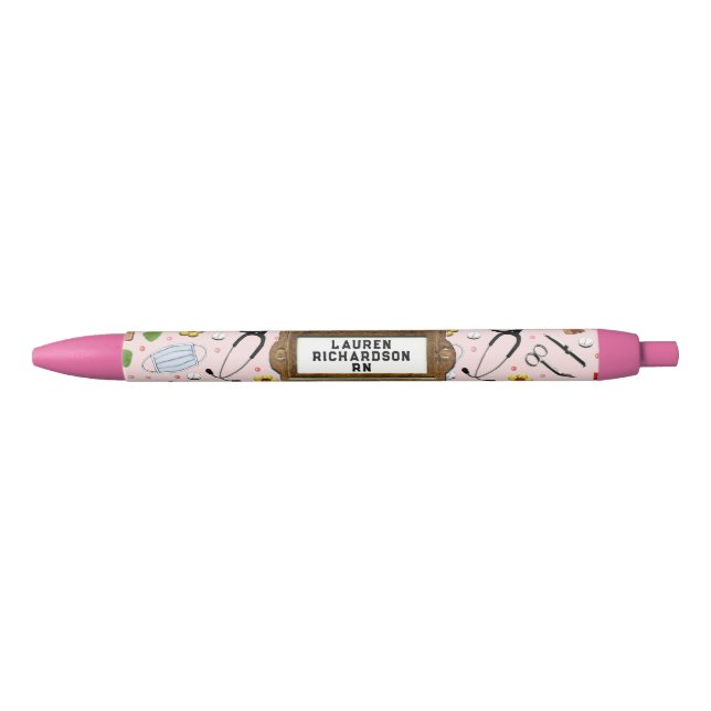Bolígrafo De Tinta Negra Regalo de enfermería personalizado (Anverso)