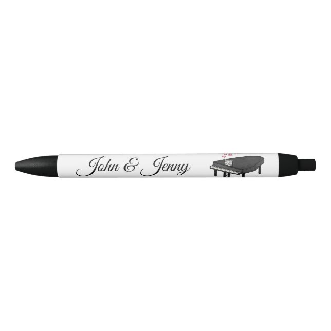 Bolígrafo De Tinta Negra Regalo de Favor de Boda Personalizada de Músico de (Anverso)