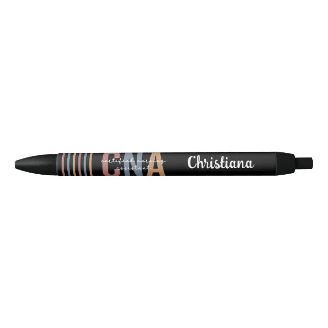 Bolígrafo De Tinta Negra Regalos de Auxiliar de Enfermería Certificados por (Anverso)