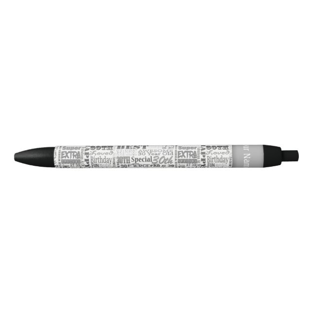 Bolígrafo De Tinta Negra Regalos personalizados Fiestas de cumpleaños númer (Anverso)