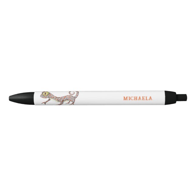 Bolígrafo De Tinta Negra Reptile Gecko personalizado (Anverso)