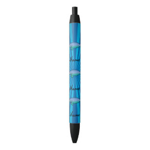 Bolígrafo De Tinta Negra Resplandor solar conocido personalizado del azul