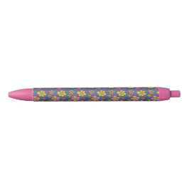 Bolígrafo De Tinta Negra Retro Daisies Colorful Print