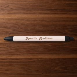 Bolígrafo De Tinta Negra Retro Decorative Pink Brown Pen