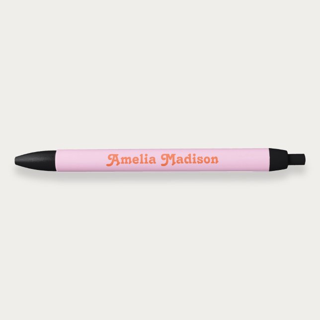 Bolígrafo De Tinta Negra Retro Decorative Pink Orange Pen (Subido por el creador)