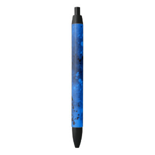 Bolígrafo De Tinta Negra Retro Paint Splatt Efecto Azul y Negro