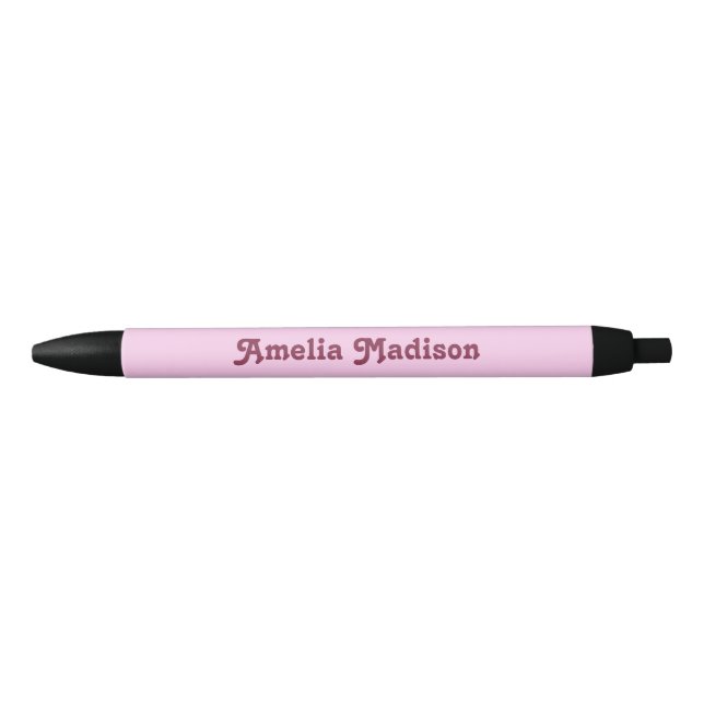 Bolígrafo De Tinta Negra Retro Pink Minimalist Pen (Anverso)