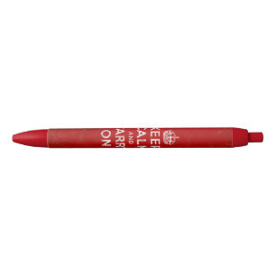 Bolígrafo De Tinta Negra Retros rojos guardan calma y continúan