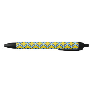 Bolígrafo De Tinta Negra Rojo azul amarillo y bebé, Entramado, Quatrefoil