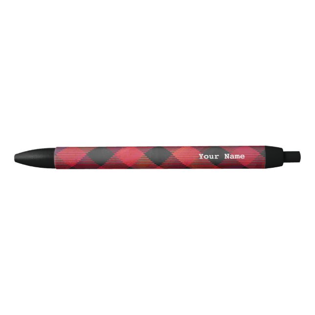 Bolígrafo De Tinta Negra Rojo y negro trenzado (Anverso)